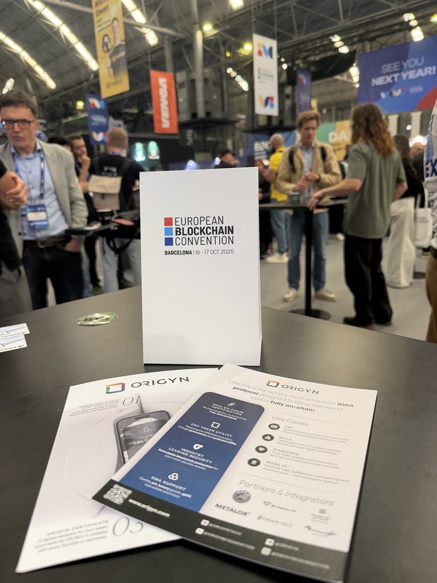 🇪🇸 Silvia took the stage at the European Blockchain Convention in Barcelona to speak on tokenization, and how $OGY is the missing link in RWA adoption.

From authenticity to ownership, ORIGYN connects the dots between the real world and the blockchain!