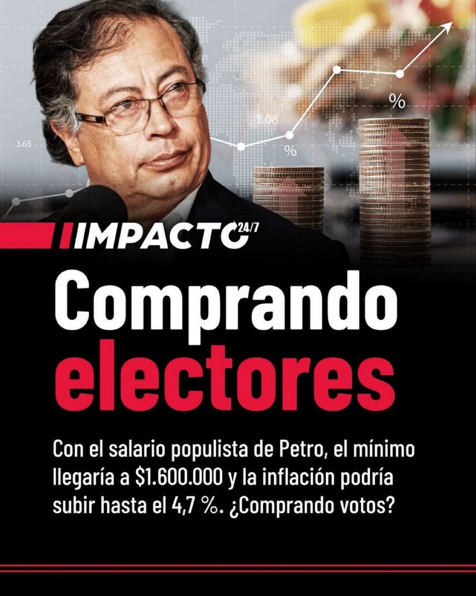 🚨🇨🇴 SALARIO POPULISTA | El ajuste del salario mínimo que plantea el petrismo, superior al 10 %, amenaza con elevar la inflación hasta el 4,7 % en 2026. Según CIBEST, la indexación de precios y costos laborales prolongará las tasas altas y reducirá el poder adquisitivo real.