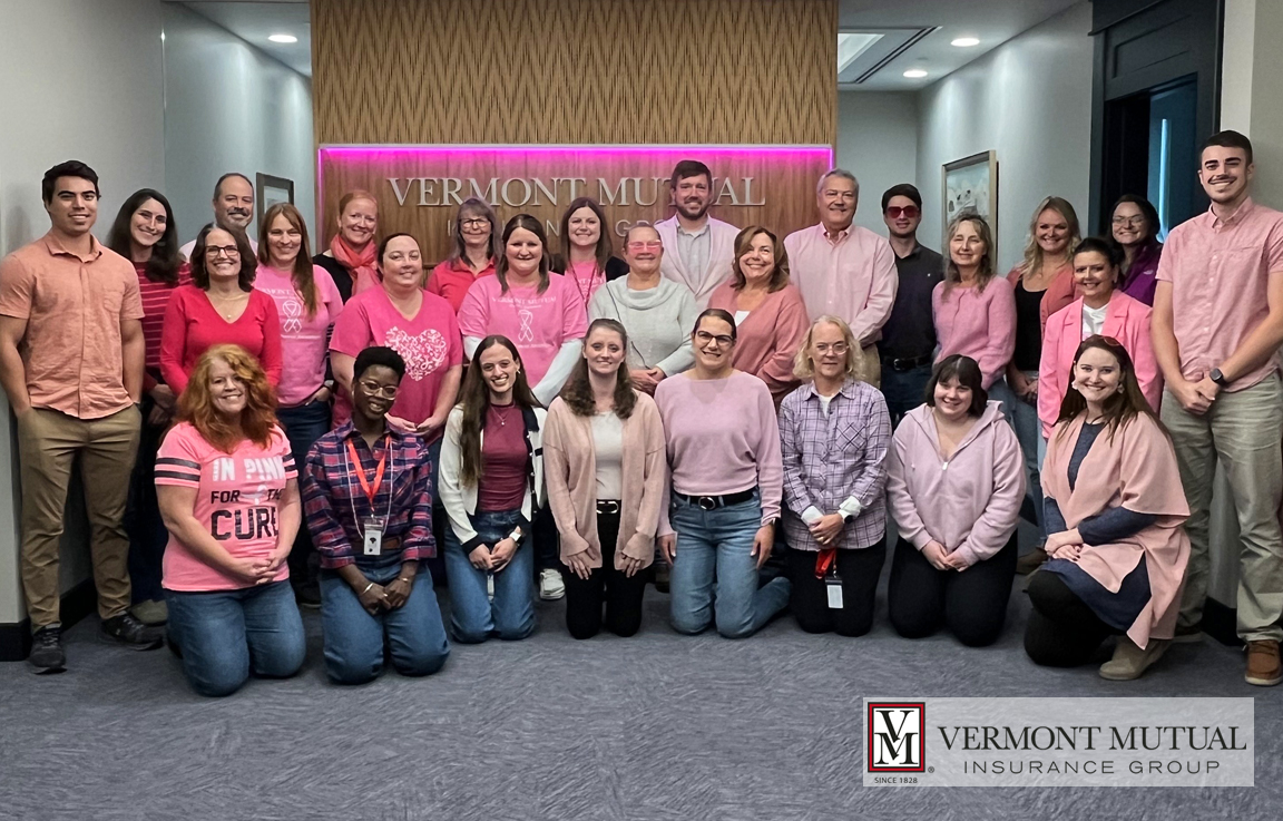 At Vermont Mutual and across the country, October is Breast Cancer Awareness Month, a time to recognize and support the many lives affected by breast cancer. To learn more, visit: cancer.org