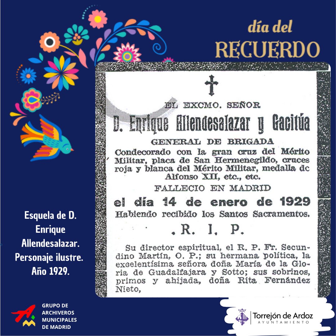 Comenzamos de nuevo con la campaña del Día del Recuerdo. Iremos compartiendo imágenes de los archivos municipales de la Comunidad de Madrid. Hemos agrupado las fotos en varios apartados; 1. El último adiós. #gamm_archiveros #recuerdo #torrejóndeardoz #alcaládehenares