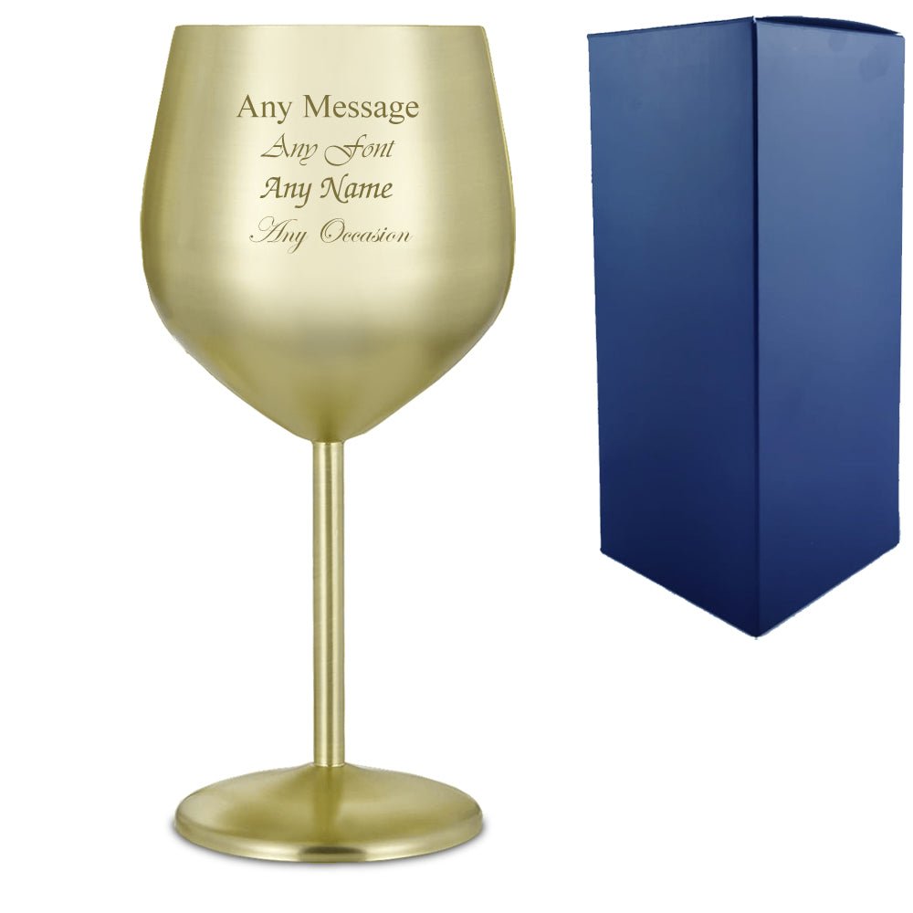 GiftsFinderUK's tweet image. Sip in style with our matte gold metal wine glass, engraved for a personal touch. Elegant and durable, it&apos;s perfect for everyday use or special occasions. Ideal for those who value quality and unique design. 🍷✨ #WineLovers #UniqueDesign giftsfinder.co.uk/products/engra…