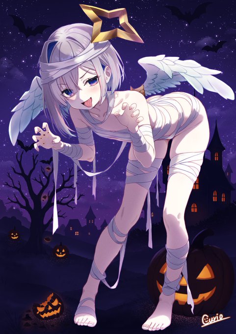 かなたそマミー「お菓子くれなきゃツブしちゃうゾ💙」
 #かなたーと #ハロウィン 