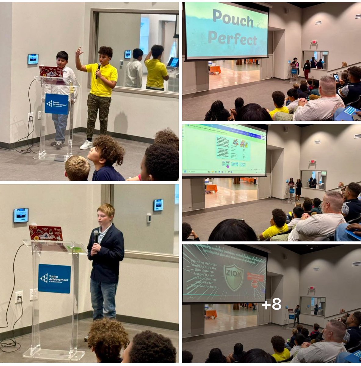 JamesNMcCrobie's tweet photo. "Starlight School Night - A Learning Extravaganza" for Wicomico County Public School Students was held Thursday night at the Junior Achievement Center in Salisbury, and the winning pitches from Mrs. Carpenter’s recent business shark tank competition were there to present. https://t.co/0AsKTqj85r