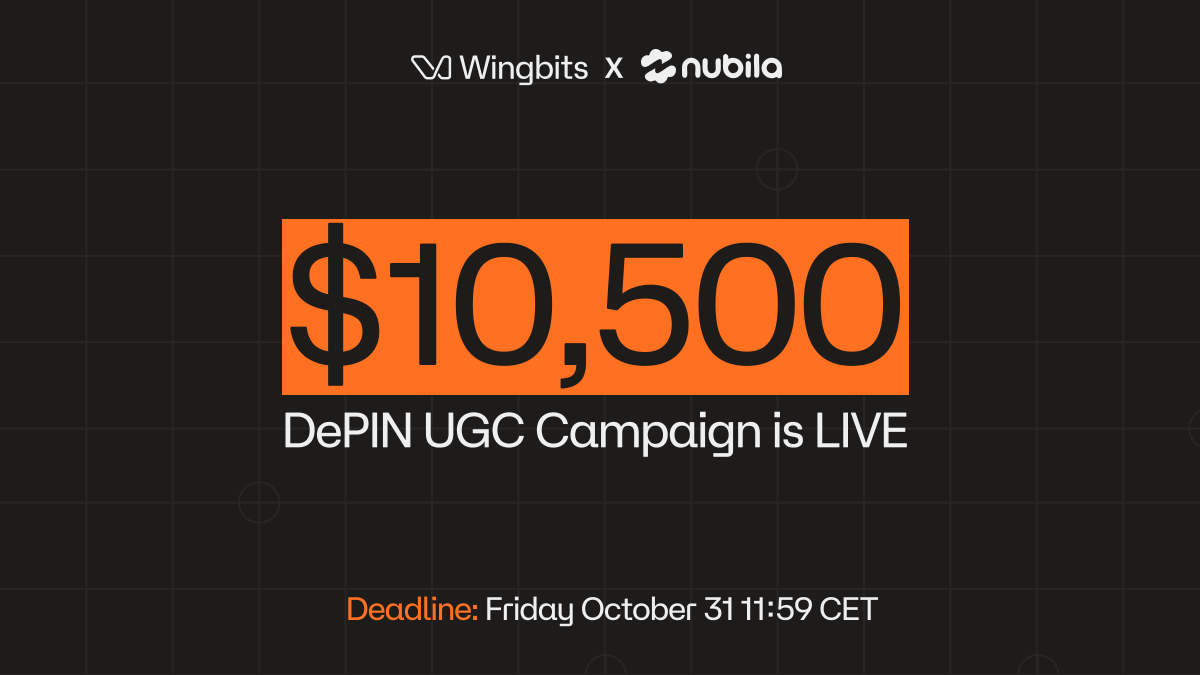 💰🚨 $10,500 DePIN Campaign is LIVE!

<a href="/wingbits/">wingbits</a> x <a href="/nubilanetwork/">Nubila Network (mainnet arc)</a> are celebrating the builders, tinkerers and rooftop legends powering the next era of decentralized infrastructure.

Here’s how to join 👇
1️⃣ Follow @Wingbits + @NubilaNetwork
2️⃣ Join both projects' official Discords