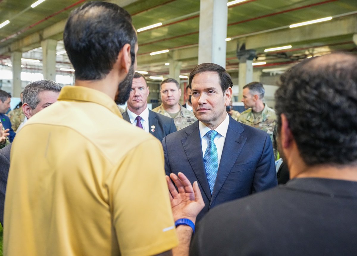 SecRubio's tweet image. I visited the Civil-Military Coordination Center today. Established by @CENTCOM, the brave men and women serving here are overseeing implementation of President Trump&apos;s 20-point peace plan and humanitarian aid in Gaza. Our goal remains progress toward lasting peace.