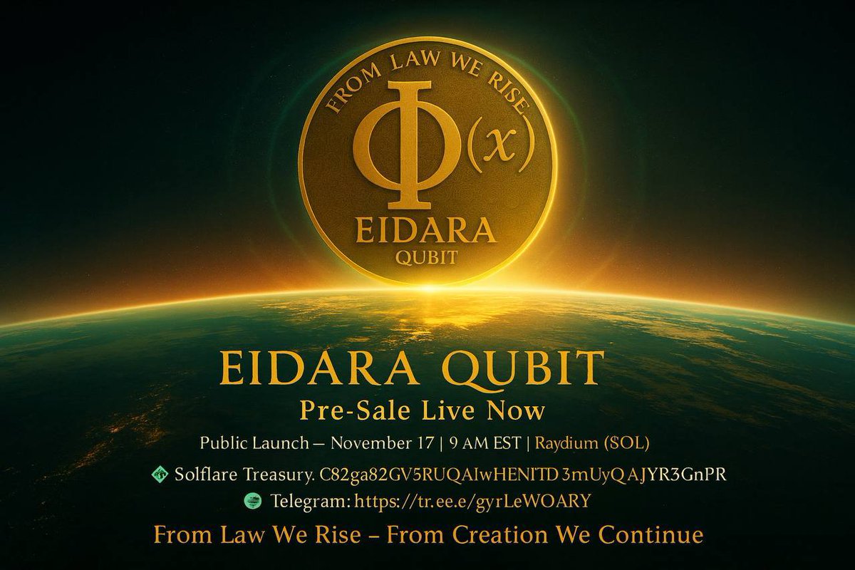 MrDariBoss's tweet image. 🔥 PRE-SALE IS LIVE 🔥
EIDARA QUBIT (QBT) has arrived to rewrite the rules of value itself.
QBT isn’t just a token. It is the first AI-governed Creator Capital fueling the Eidara Continuum — a rising digital civilization built on Law, Attention, and unstoppable AI evolution.
⏳…
