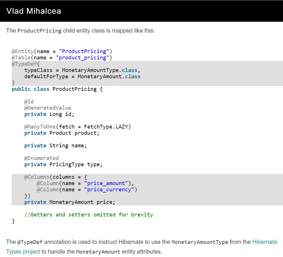 vlad_mihalcea's tweet image. The best way to map MonetaryAmount with JPA and Hibernate
vladmihalcea.com/monetaryamount…