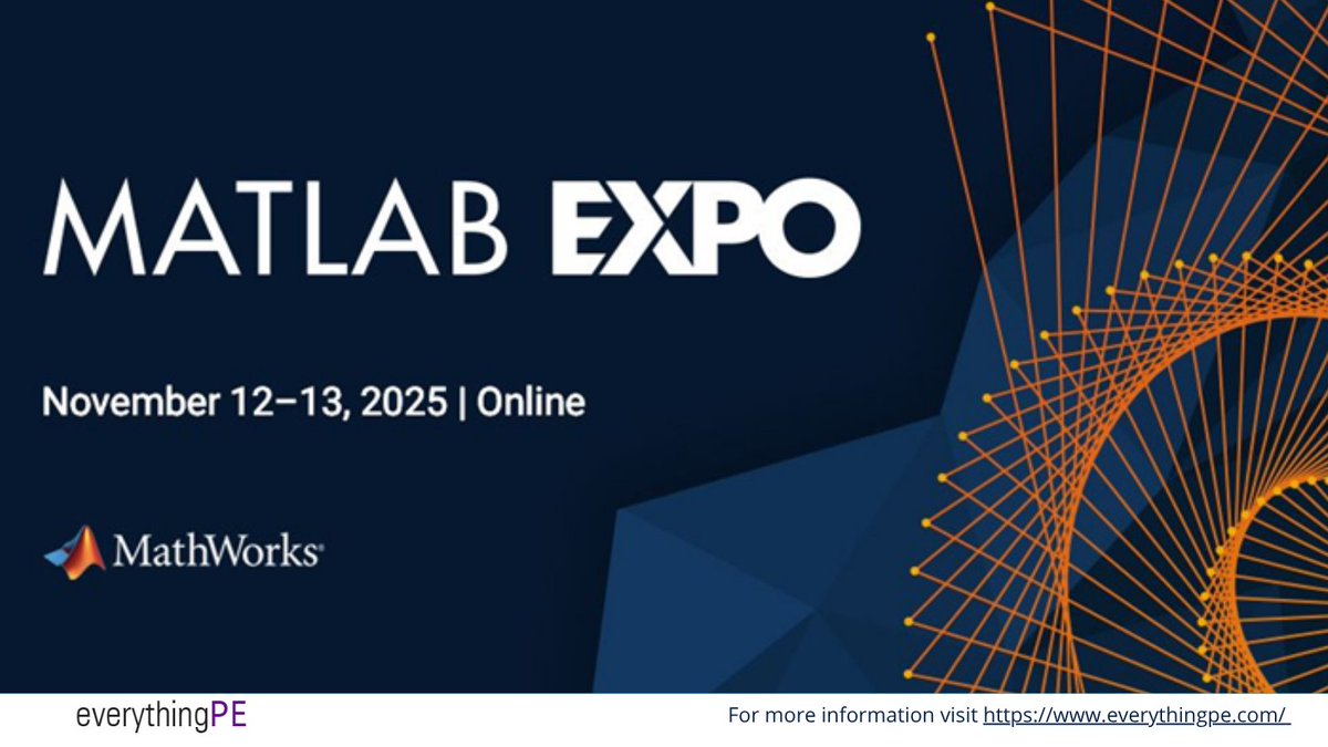 everything_PE_'s tweet image. Mathworks to Highlight AI, Wi-Com and Electrification in MATLAB EXPO 2025
Read more: ow.ly/E6nM50Xhucy
#mathworks #MATLABEXPO2025 #AI #wirelesscommunication #EVelectrification #powerelectronics