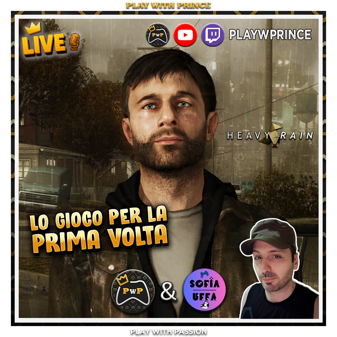 📢 Heavy Rain!

È la mia prima volta con questo cult del 2010!
Stasera alle 21:30 lo viviamo in #live 🌧️

👉🏻 twitch.tv/playwprince

<a href="/GamesPaladinsIT/">Games Paladins</a>
<a href="/Ghido85/">Semplicemente Ghido</a>
<a href="/Quantic_Dream/">Quantic Dream</a>

#HeavyRain #InteractiveDrama #TwitchItalia