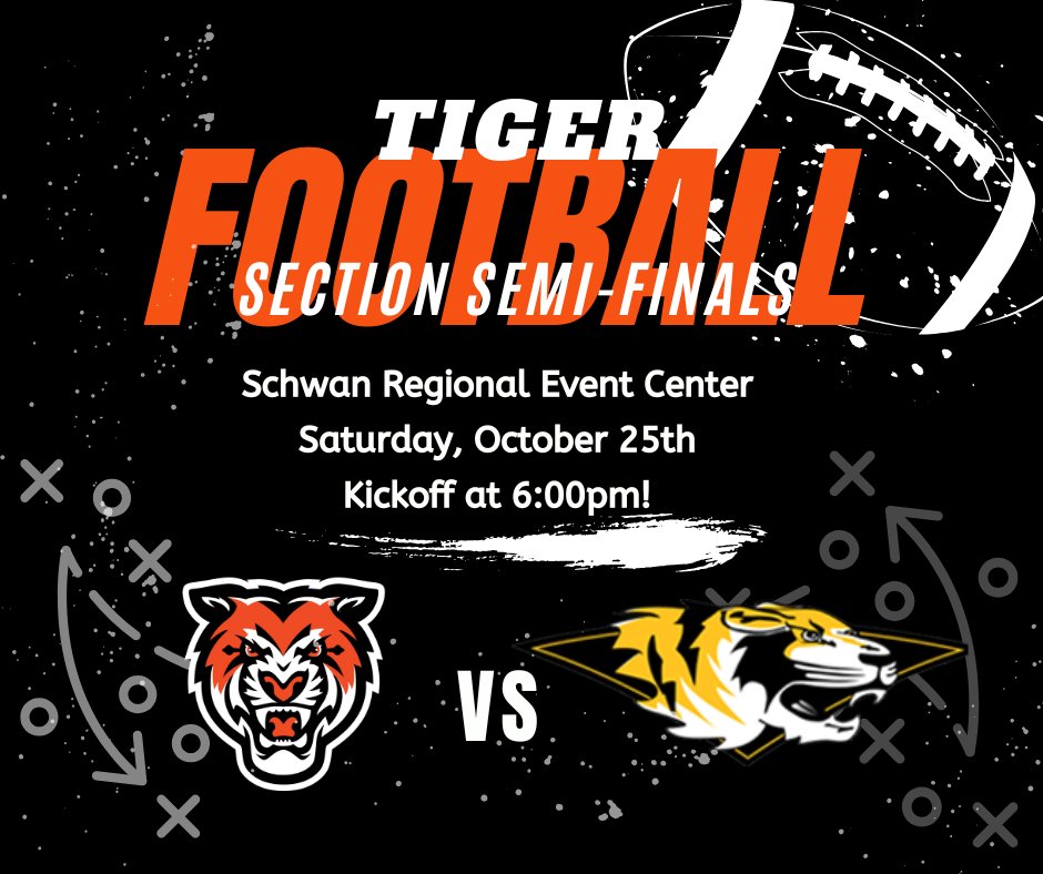 Marshall Tiger Football (@mhstigerftball) on Twitter photo 📣It's almost game day!! Marshall Tigers host the Hutchinson Tigers in the Section Semi-finals on Sat., Oct. 25th @ 6pm! Let's fill the stadium. Go Tigers!!!! 🏈 📣It's almost game day!! Marshall Tigers host the Hutchinson Tigers in the Section Semi-finals on Sat., Oct. 25th @ 6pm! Let's fill the stadium. Go Tigers!!!! 🏈