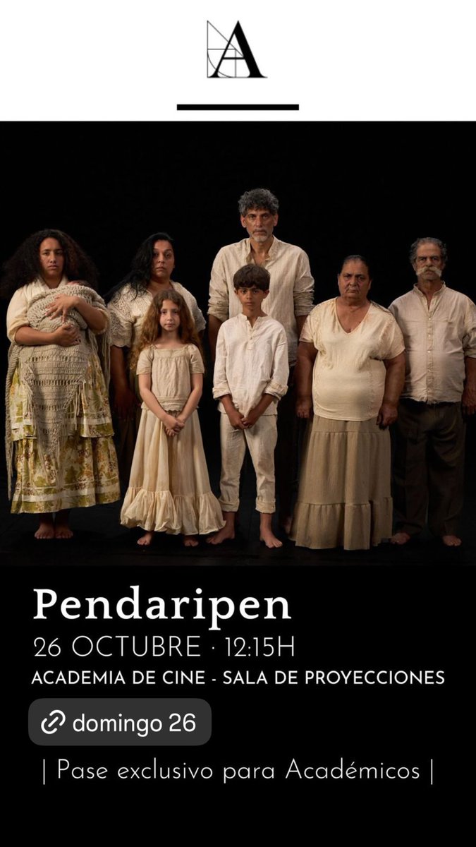 Académicos y académicas de la vida...este próximo domingo 26 de octubre, haremos un pase exclusivo de nuestro documental #pendaripen
Será a las 12:15h en la Sede de la <a href="/Academiadecine/">Academia de Cine</a> C/Zurbano, 3  #Madrid con presencia de su director <a href="/mundoficcion/">Alfonso Sánchez</a> 
Esto ya empieza!!!