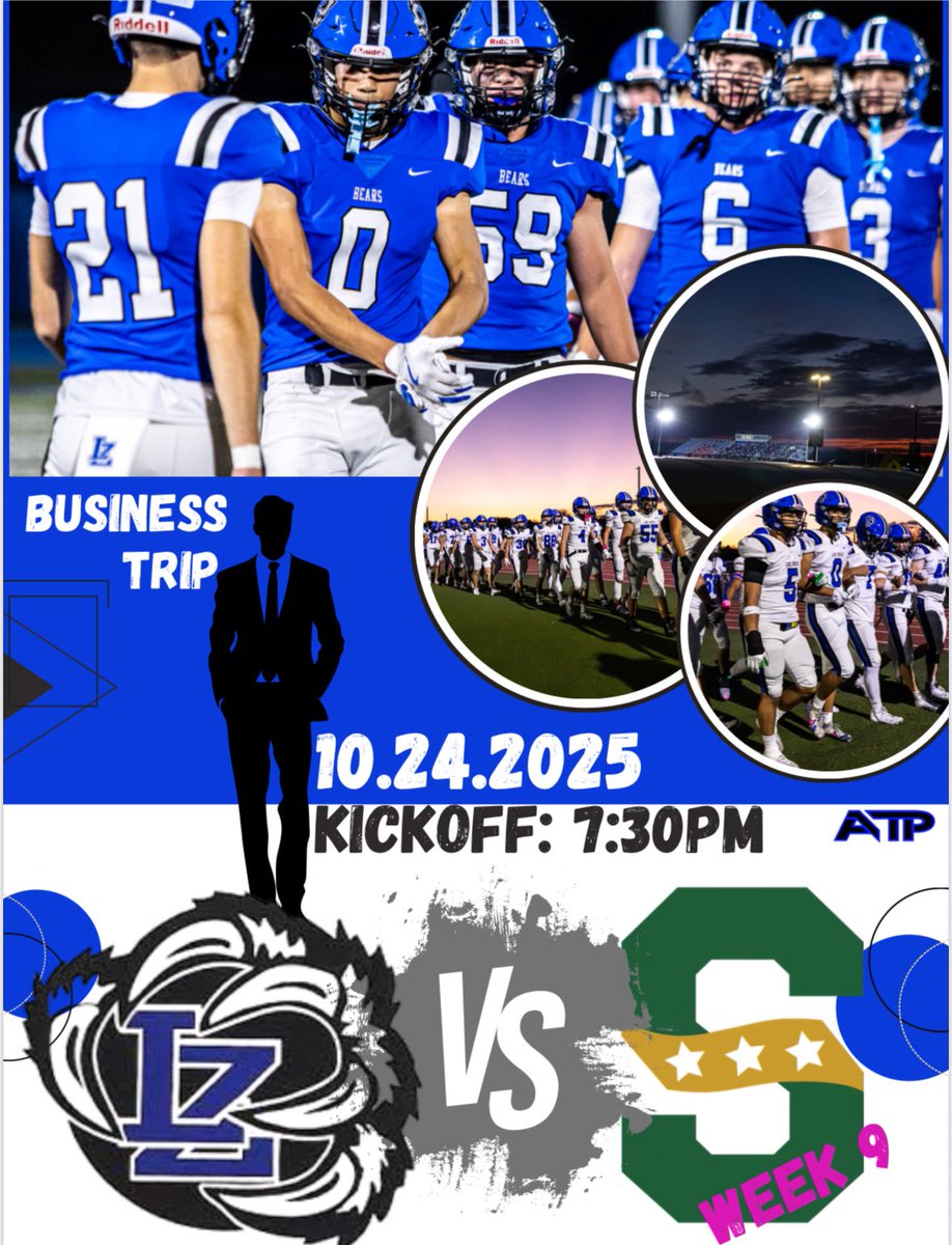 Week 9; Business Trip.. LZHS travels to Stevenson HS for a match up of 6-2 Teams. Bears ready to bounce back vs the patriots. Kickoff time 7:30pm.. time to go out and play LZ Ball!