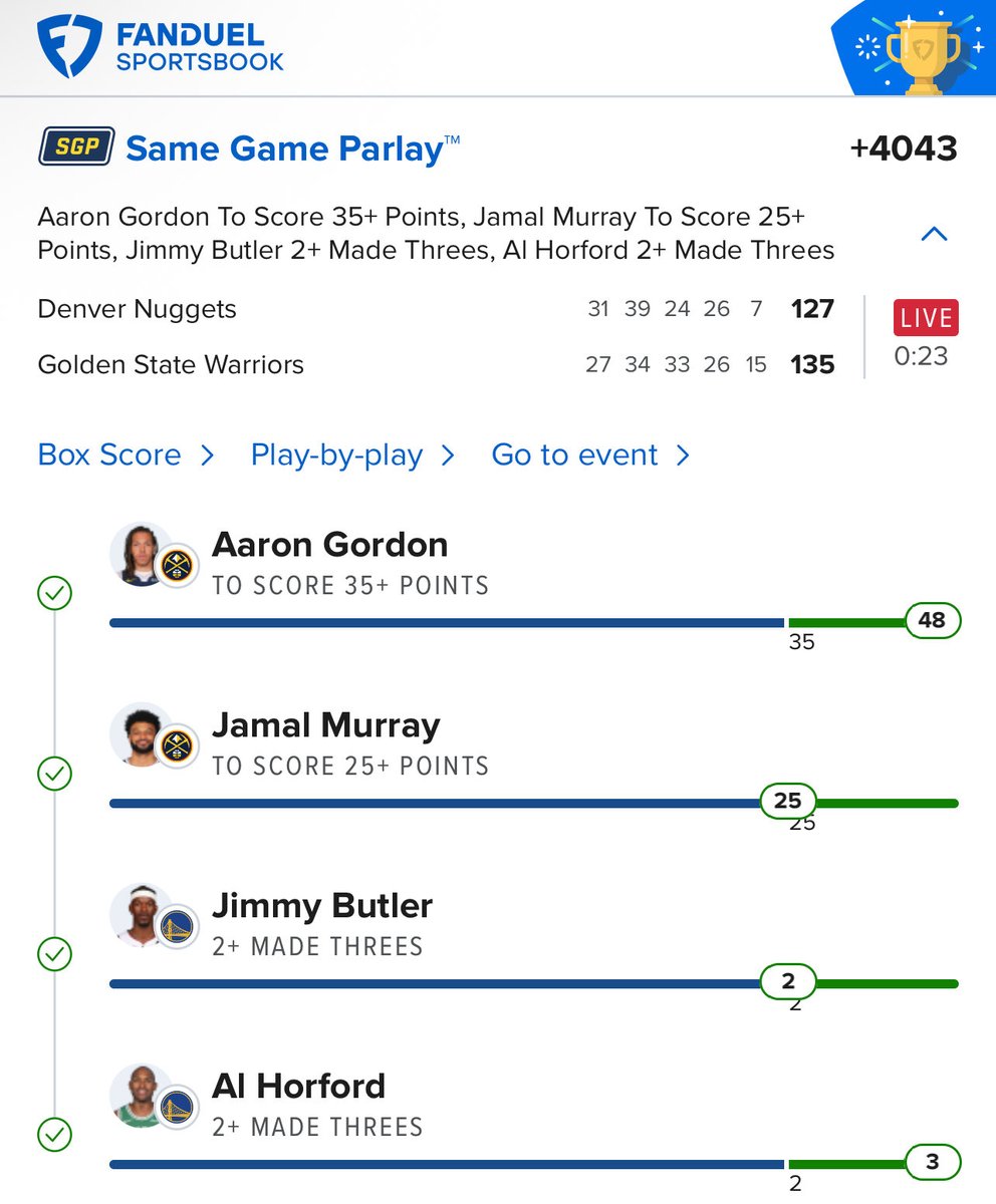 I’m a goat with these live bets✅🔥💪🏾 Game was epic! $25 to someone who like and repost this‼️💯

dubclub.win/PlaysByZo/