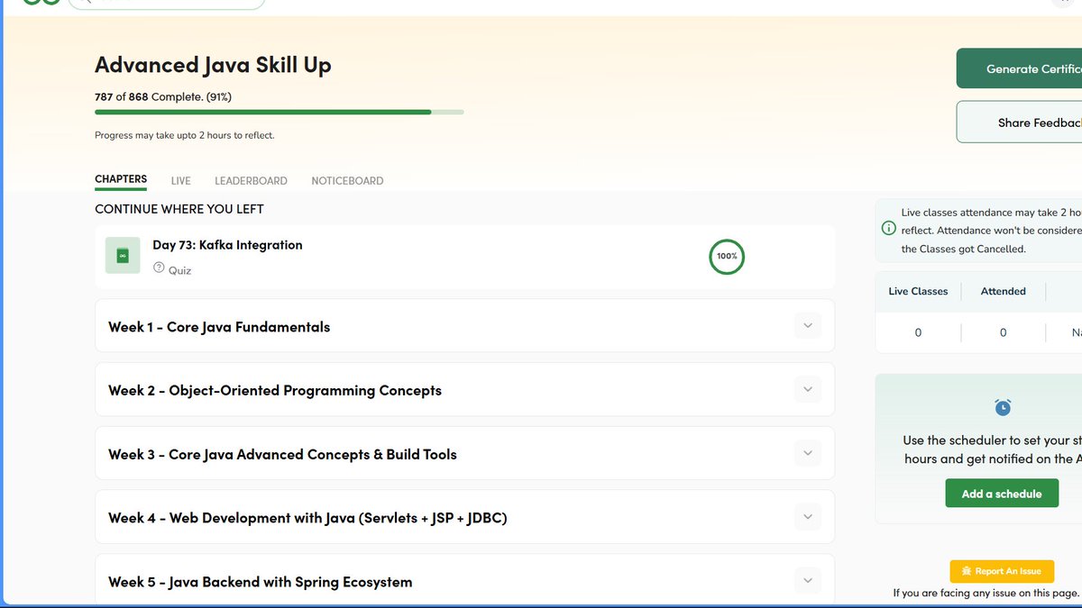 Ayushtiwari7819's tweet image. Day 73 Done ✅
Advance Java
#skillupwithgfg #nationskillup #100DaysOfCode #learninpublic #buildinpublicI #java #DSA @geeksforgeeks @sandeep_jain
Course Link - geeksforgeeks.org/batch/skill-up…