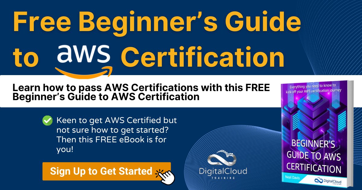 nealkdavis's tweet image. 🚀 Want to build a career in Cloud?
📚 Start with our FREE Beginner’s Guide to AWS Certification to kick-start your journey.
Thirty five pages of practical tips and insights on how to get #AWS certified!
👉 digitalcloud.training/aws-free-ebook…
#AWSCertified #CloudComputing