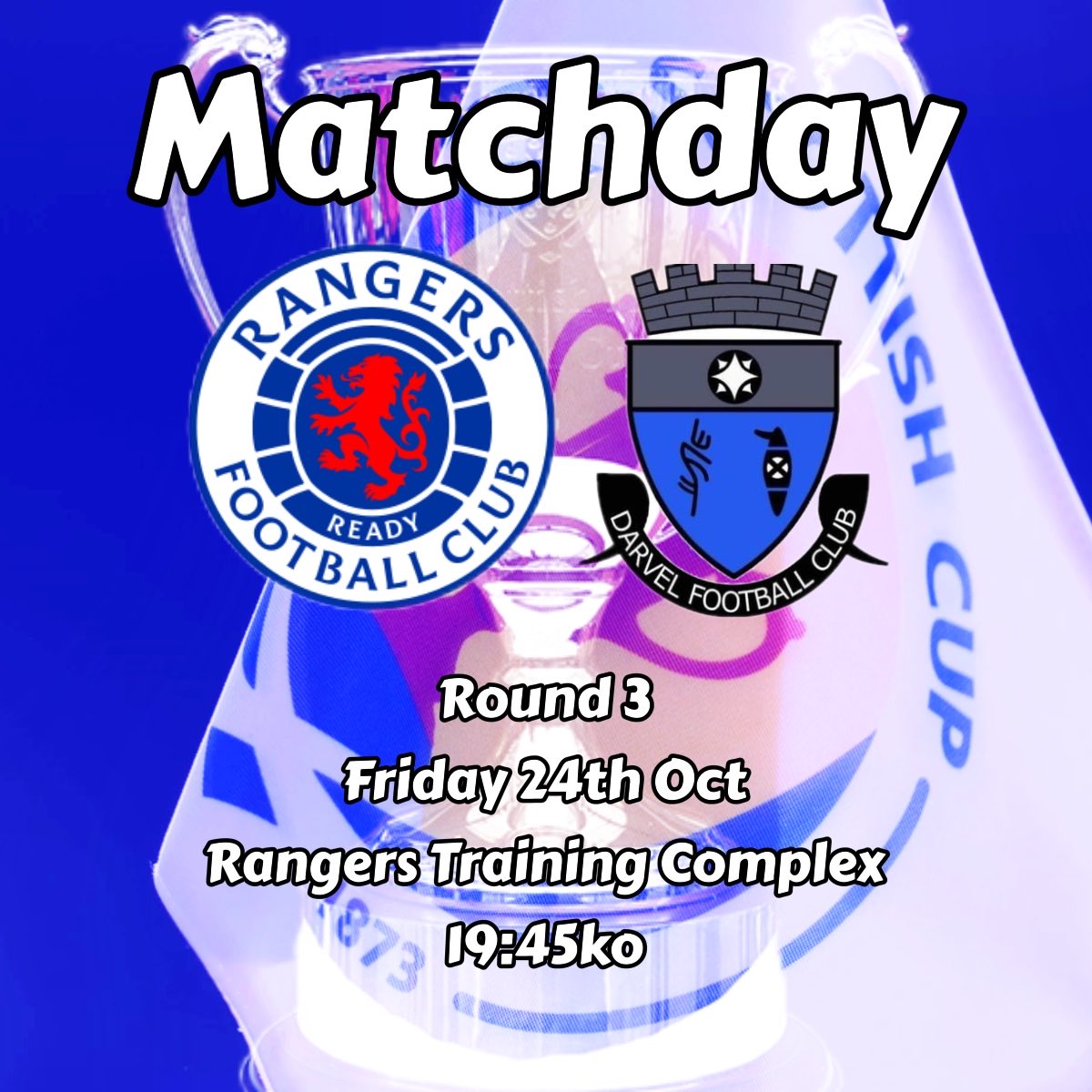 It’s Scottish Cup Day 🏆

A very very tough game for the boys as we travel to Rangers! 

Great experiance for the boys and one we are looking forward to