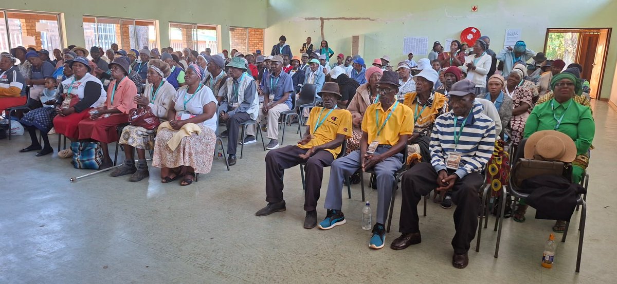 GCISGauteng's tweet image. #socialdevelopmentmonth2025 Ms Precious Nxumalo From Dept of Social Delopment and Seargean Walter Motshoane from Heckpoort Police Station  Makes presentation to the Older Persons event organised by GCIS in partnership with Dept of Social Development at Hekpoort Community Hall
