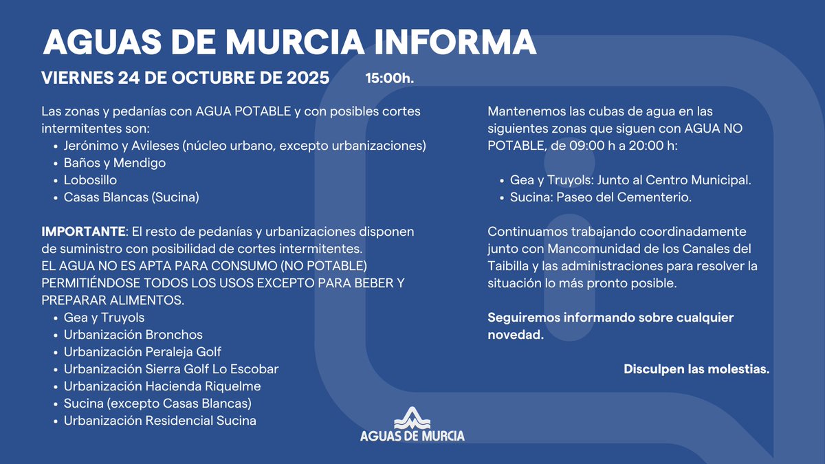 EMUASA_Clientes's tweet image. 🔔 Actualización de la red de tuberías a fecha viernes 24 de octubre.
