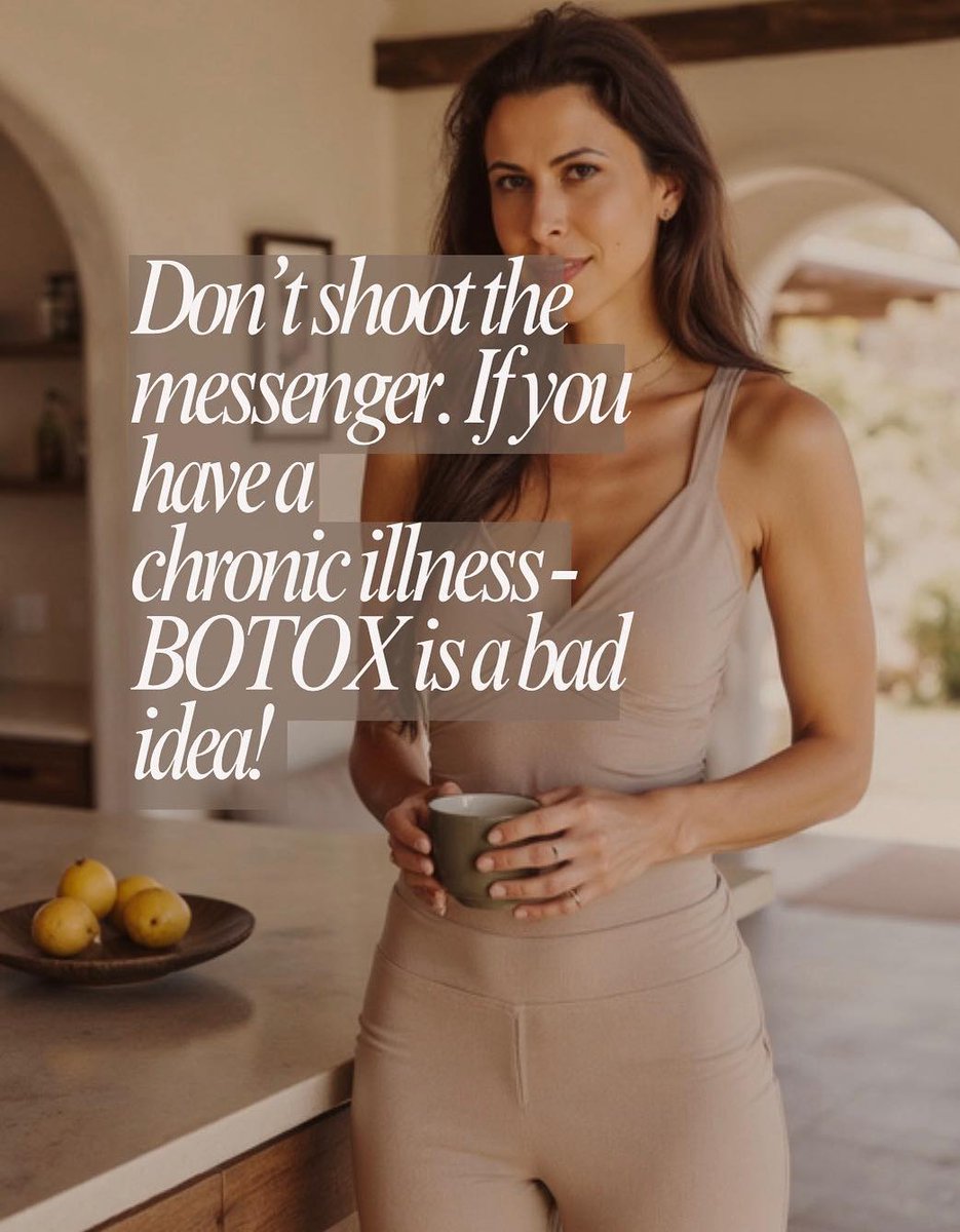 daniellepashko's tweet image. I get wanting to be beautiful, BUT If you have a #chronicillness #lymedisease #longcovid #cfs #autoimmunity #mcas or health issues, IMO #botox is a bad idea 💉