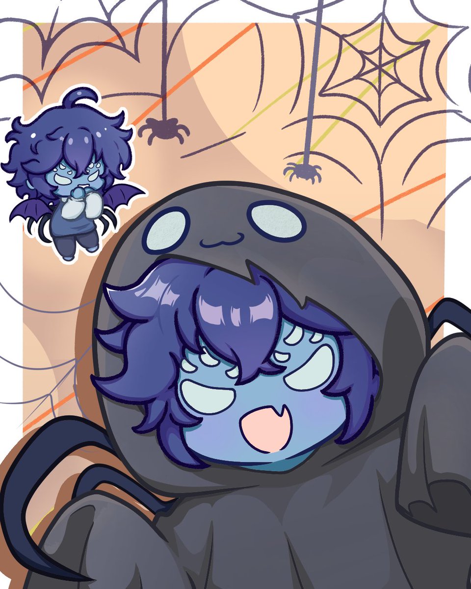 He's trying his best to be scary ok