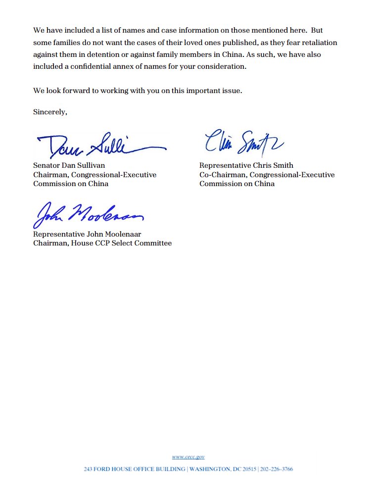 Earlier this week, the <a href="/CECCgov/">China Commission</a> sent a bipartisan letter to President Trump, urging him to raise the case of Dr. Gulshan Abbas, a retired Uyghur physician unjustly imprisoned by China for over seven years in retaliation for her sister <a href="/RushanAbbas/">Rushan Abbas</a>’s advocacy. 

The letter also