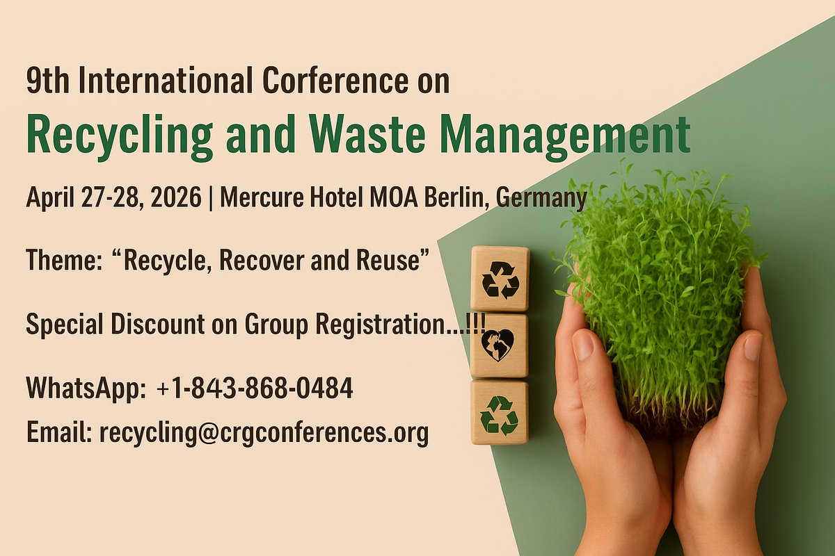 We’re inviting experts, researchers, and innovators to submit their cutting-edge work on Recycling, Sustainable Practices, Waste Management, Circular Economy and more!!
#Recycling #EcoInnovation #EnvironmentalSustainability #WasteManagement #CircularEconomy #Research