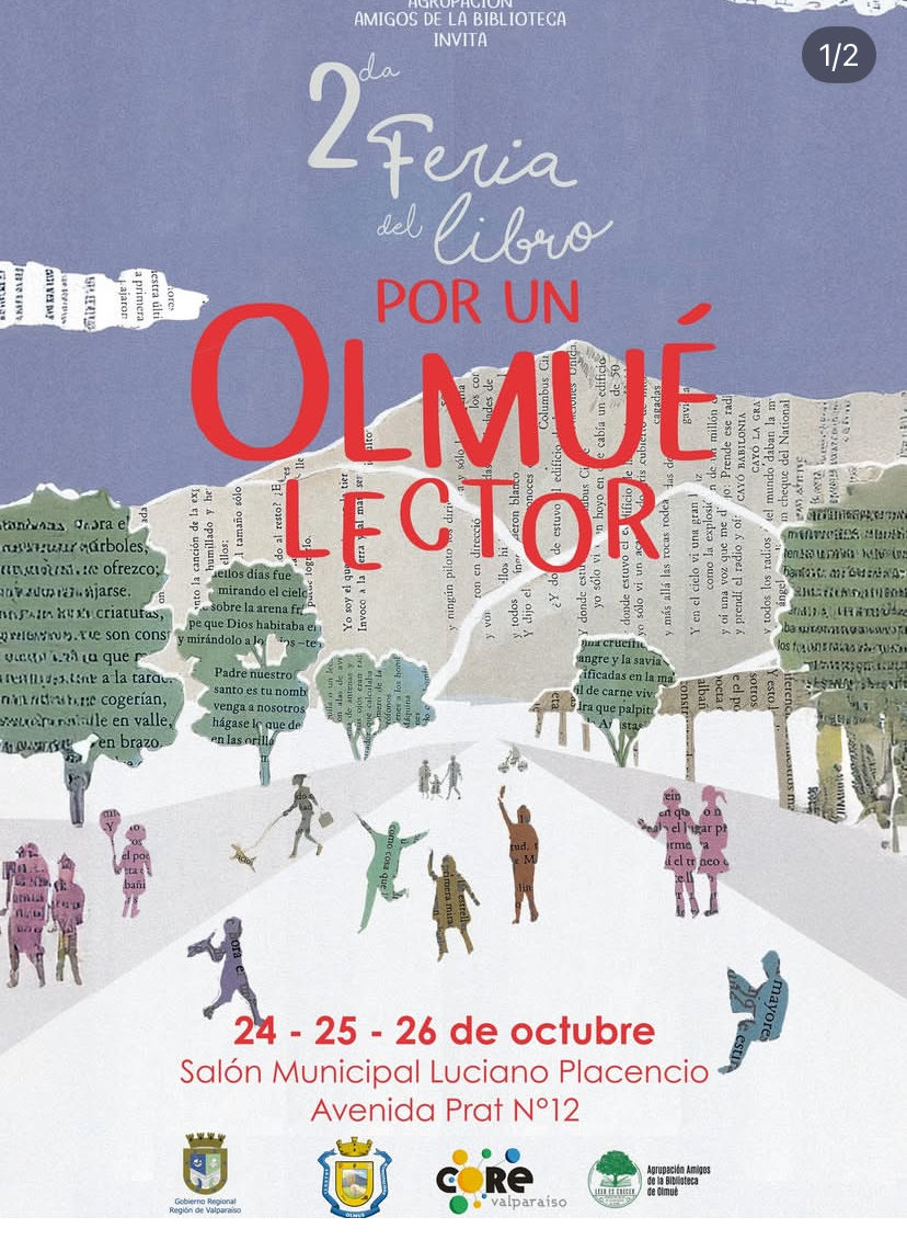 Apreciados lectores: Sí, nos vemos este domingo 26 de octubre, a las 17:30 hrs, en la II FERIA DEL LIBRO DE OLMUÉ, y después firmaré libros. ¡Nos vemos este domingo! 📚📚📚