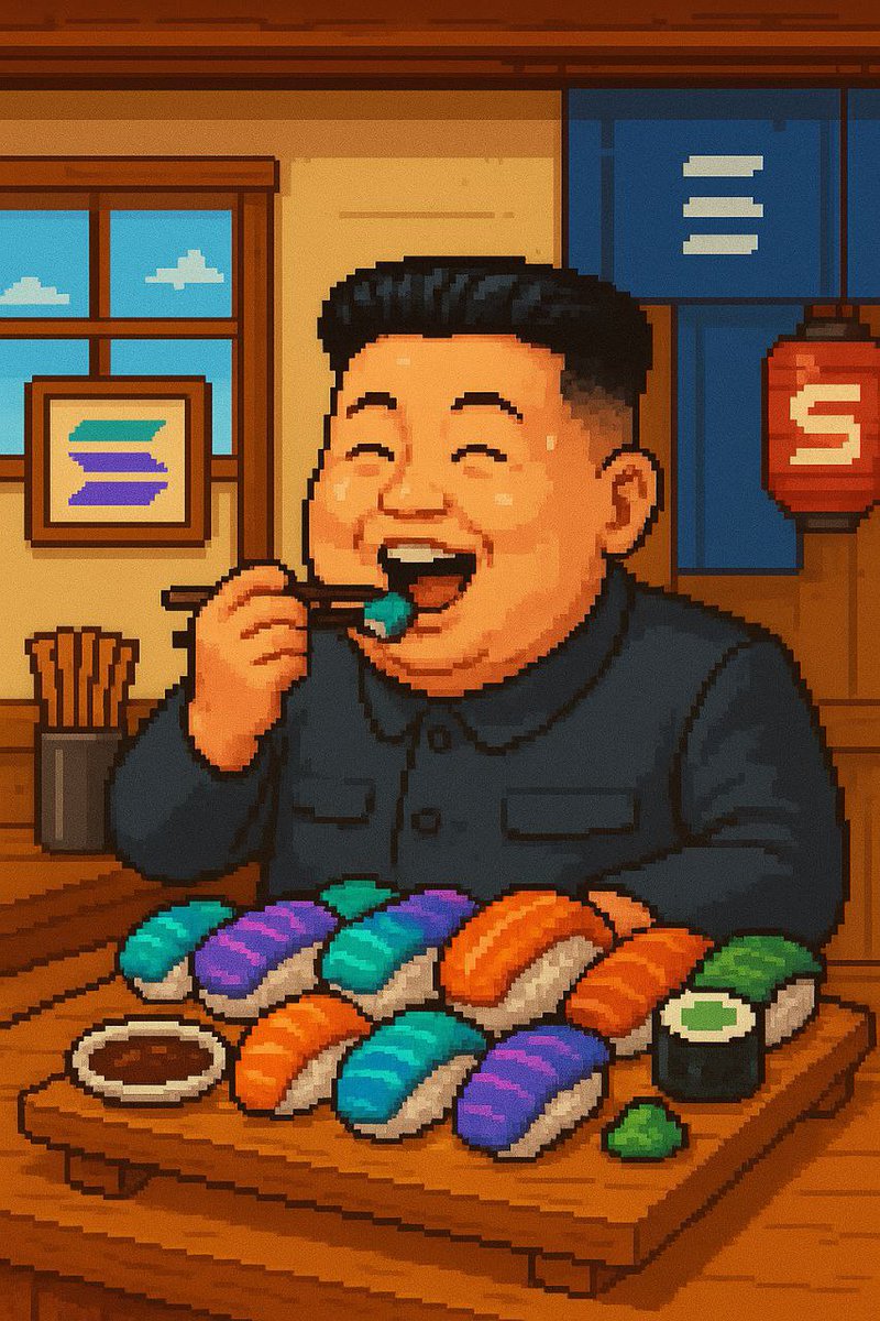 At the Solana Sushi-ya, KJF doesn’t just eat — he feasts on vibes, color, and community! 💜🔥
Every roll is a win, every bite a meme — because in the world of crypto, we serve joy, not just tokens.