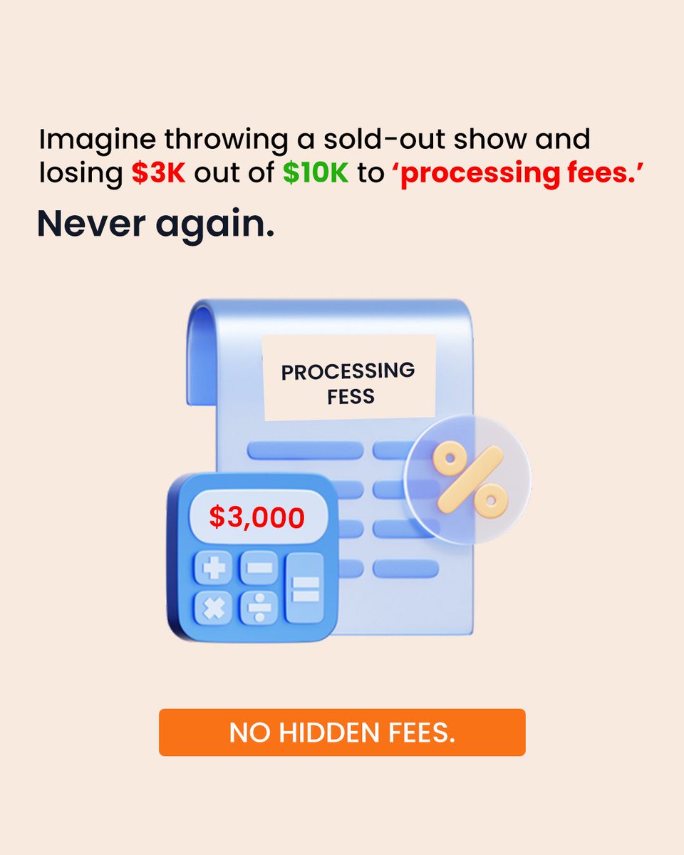 Imagine selling out your event… only to lose $3,000 in “processing fees.” 
With OgaTicket, keep what you earn and sleep easy at night.