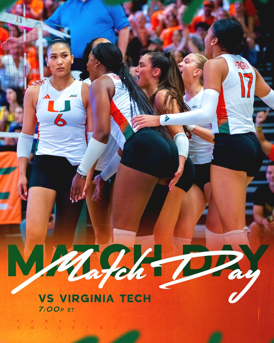 See you tonight 🙌

🆚 | Virginia Tech
⏰ | 7 PM
📍 | Knight Sports Complex
📊 | canes.news/vsVTStats
🎥 | canes.news/vsVTStream