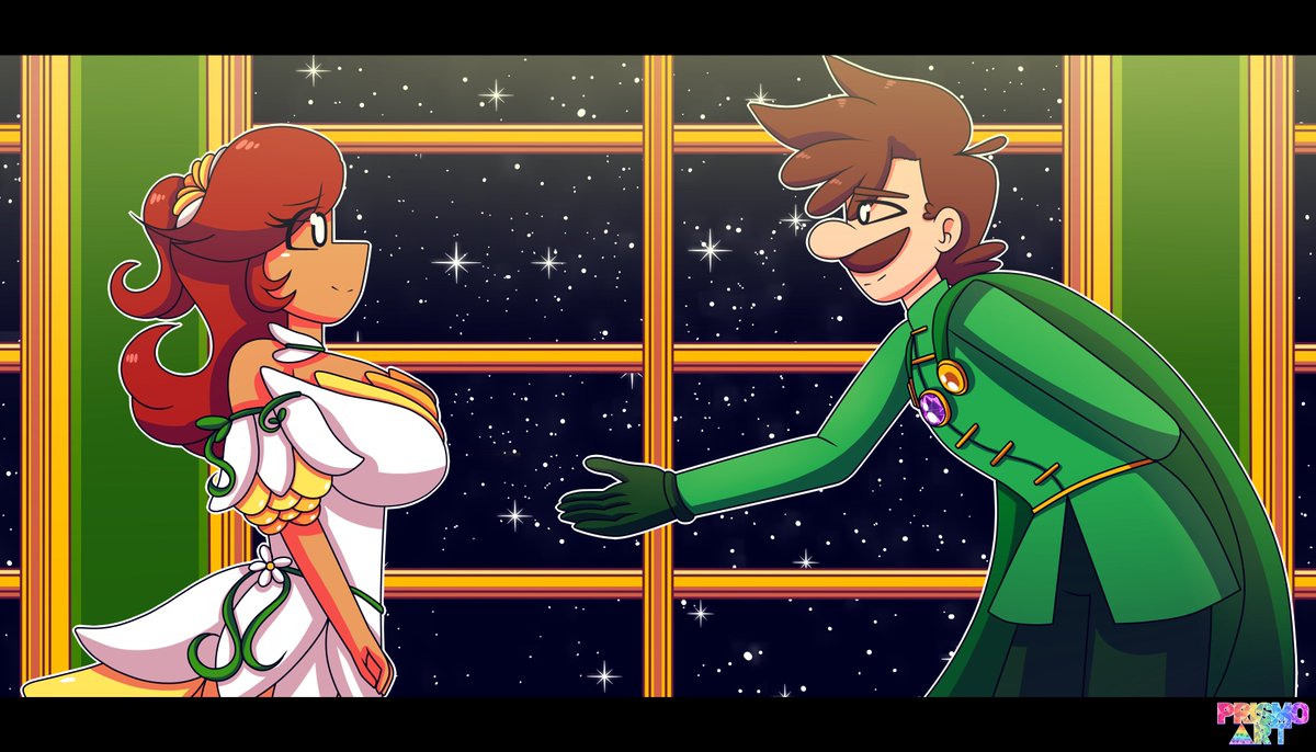 PrismoArt's tweet image. 💚👑Could I have this Dance? 
△
△
△
△
△
#SMB #SuperMarioBros #Mario #Luigi #PrincessPeach #PrincessDaisy #Rosalina #Illustration #Fanart #Anime #Art #Halloween #Luaisy