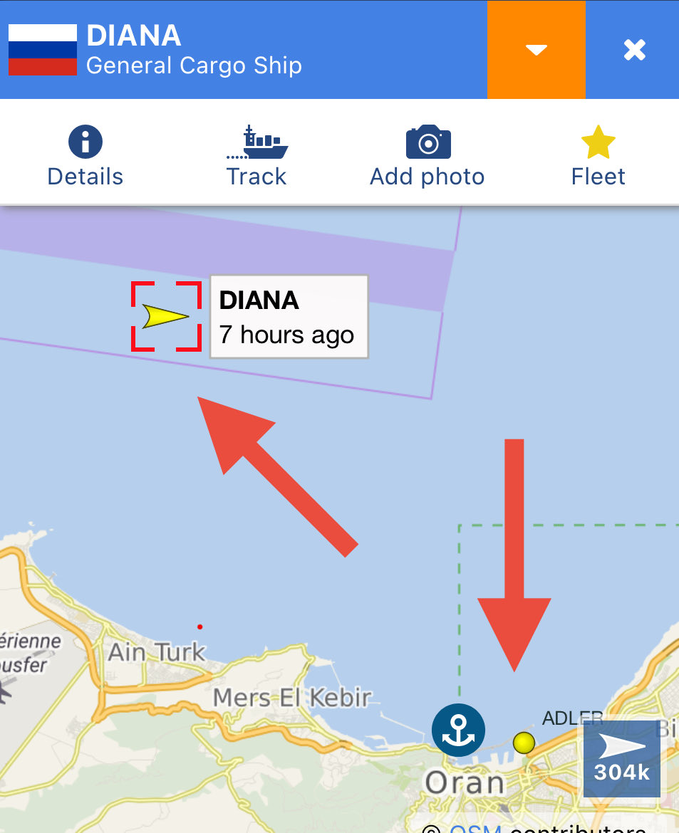 RFNOSBlog's tweet image. Russian cargo vessel DIANA (IMO 9358058), departed from Port of Bronka, is transiting the West Mediterranean en route to Oran, Algeria.
Possible destination: Mers el Kebir naval base for military cargo transfer.
The Russian Ro-Ro ADLER remains in Oran after technical issues —…
