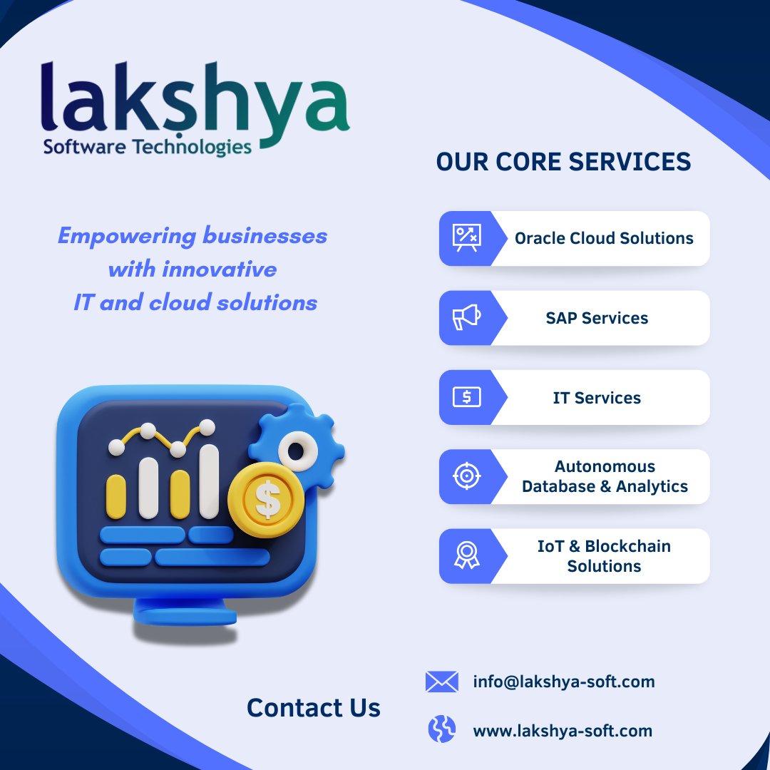 LakshyaSoftware's tweet image. 💻 Our Core Services at Lakshya Software Technologies

Partner with us to transform your business into a future-ready enterprise.

📩 info@lakshya-soft.com
🌐 lakshya-soft.com

#lakshyasoftware #Oracle #SAP #ITServices #Analytics #IoT #Blockchain #DigitalTransformation
