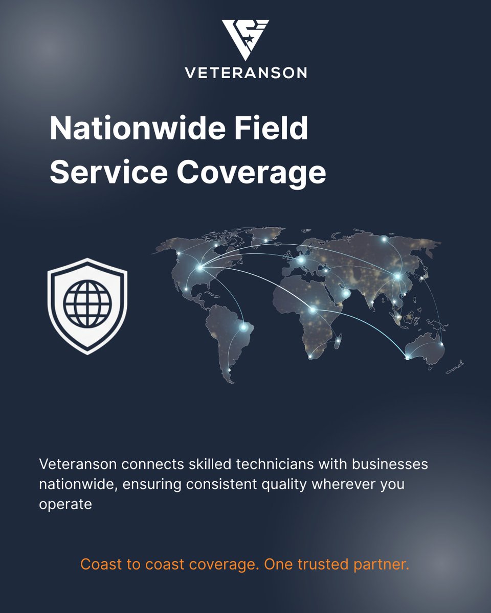 Veteranson1's tweet image. Global reach. Local expertise. 🌍
Veteranson connects skilled technicians with businesses worldwide, delivering consistent quality wherever you operate.
#Veteranson #FieldServices #GlobalCoverage #LowVoltage #TechSupport #WorldwideNetwork #TrustedPartner