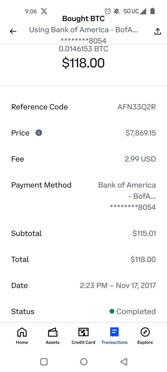 One of my first Bitcoin purchases. 
Man I miss #Bitcoin under $10,000 😔. 

Continue to stack everyone..