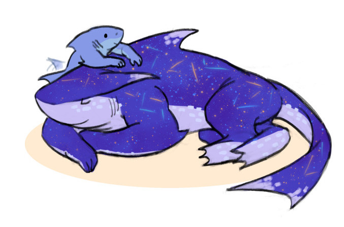 「King Shark pup tries to engage in the so」|Jes & Cinのイラスト