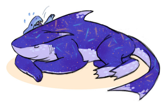 「King Shark pup tries to engage in the so」|Jes & Cinのイラスト