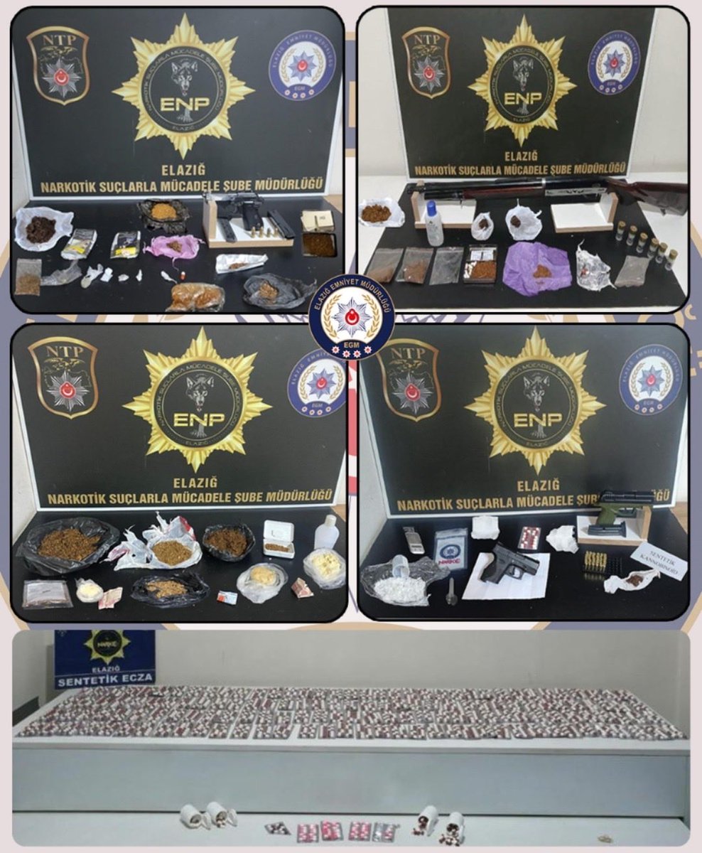 İl Emniyet Müdürlüğümüz Narkotik Suçlarla Mücadele ve Asayiş Şube Müdürlüğü tarafından uyuşturucu ile mücadele kapsamında son 20 gün içerisinde uyuşturucu madde kullanan ve uyuşturucu madde ticareti yapan şahıslara yönelik yapılan operasyonlarda;
  
   🔹39 parça halinde 1 kg 570