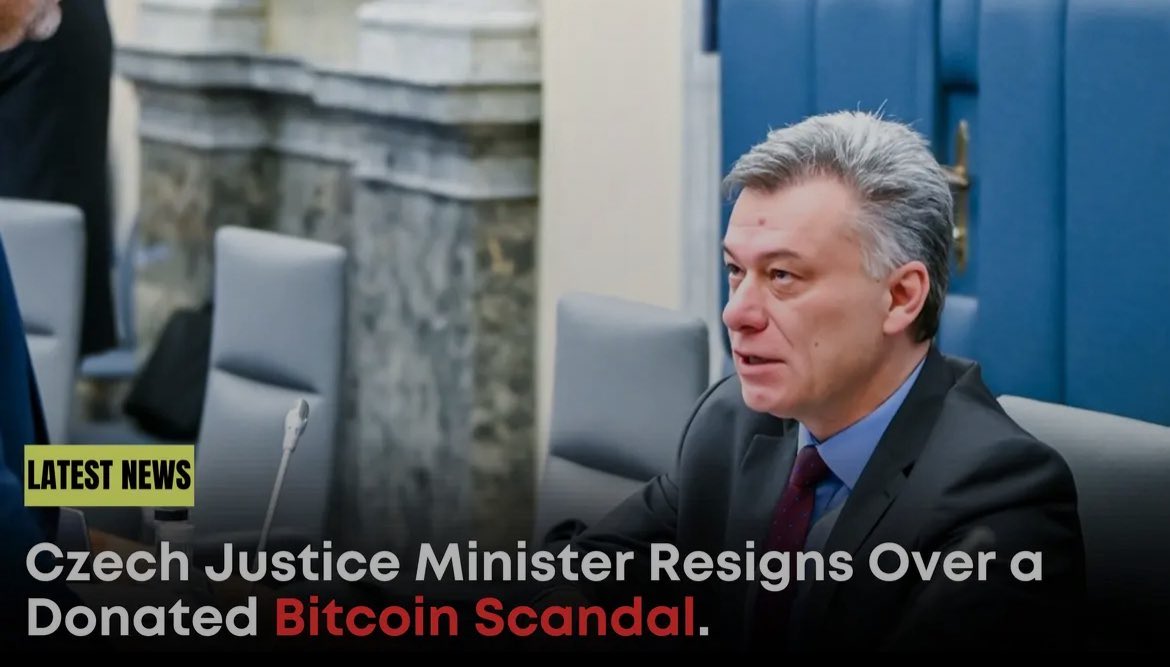 因捐赠比特币丑闻而辞职的捷克司法部长