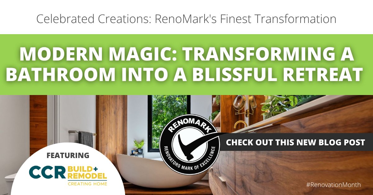 NEW BLOG POST |🏆✨ Step into a world of luxury and innovation with this award-winning bathroom transformation! Discover how CCR Build + Remodel Inc. turned a century-old ensuite in London, Ontario, into a modern sanctuary➡️ renomark.ca/modern-magic-b… #RenovationMonth
