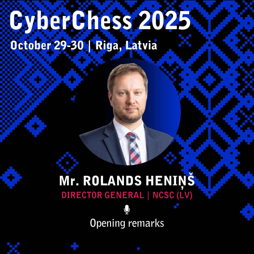certlv's tweet image. Efektīva drošība nozīmē ne tikai aizsardzību no ārpuses, bet arī iekšējo risku izpratni un kontroli.

🔐 #CyberChess2025 otrās dienas atklāšanas plenārsesijā eksperti dalīsies pieredzē, kā stiprināt noturību un mazināt iekšējos riskus.

📅 Programma: cyberchess.lv