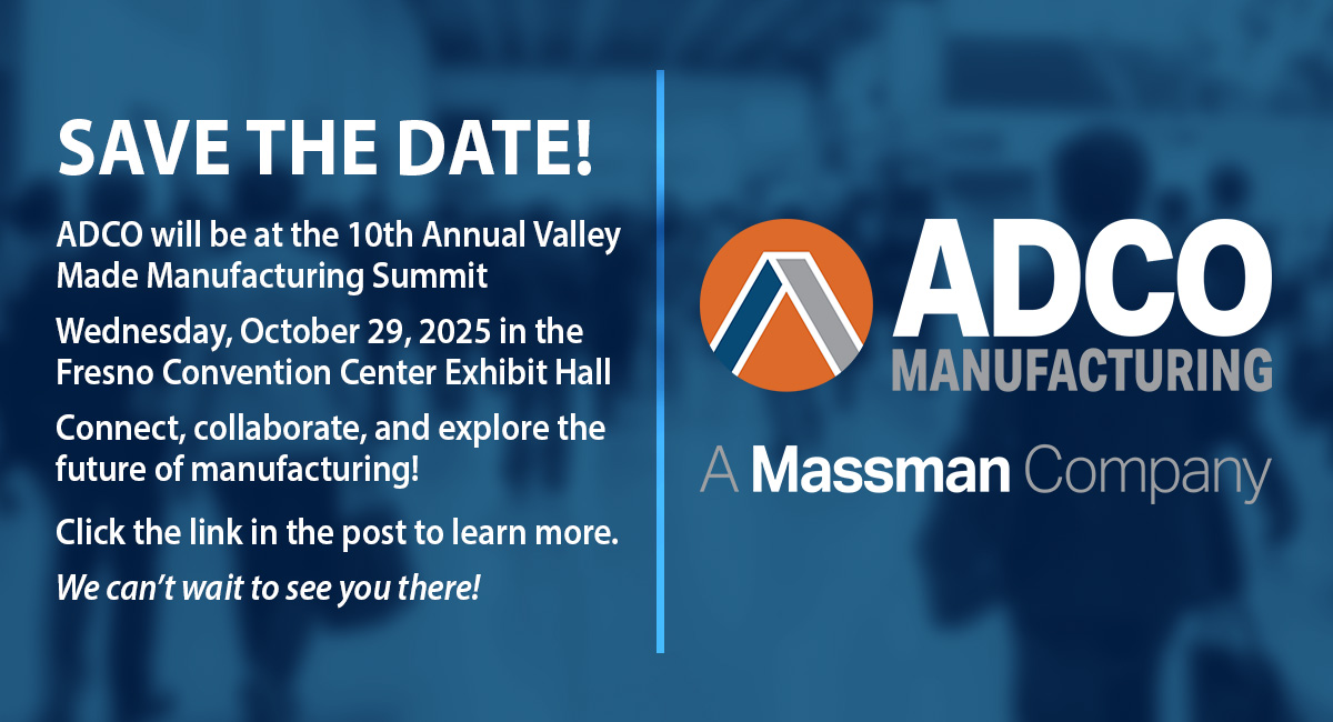 Building the workforce of tomorrow!
ADCO will be at the 10th Annual Valley Made Manufacturing Summit, Oct 29 in Fresno.
Explore how industry &amp; education are shaping skilled workers for the future.

Tickets &amp; info: na2.hubs.ly/H01Gl5d0

#Sanger #CA #Manufacturing #VMMS25