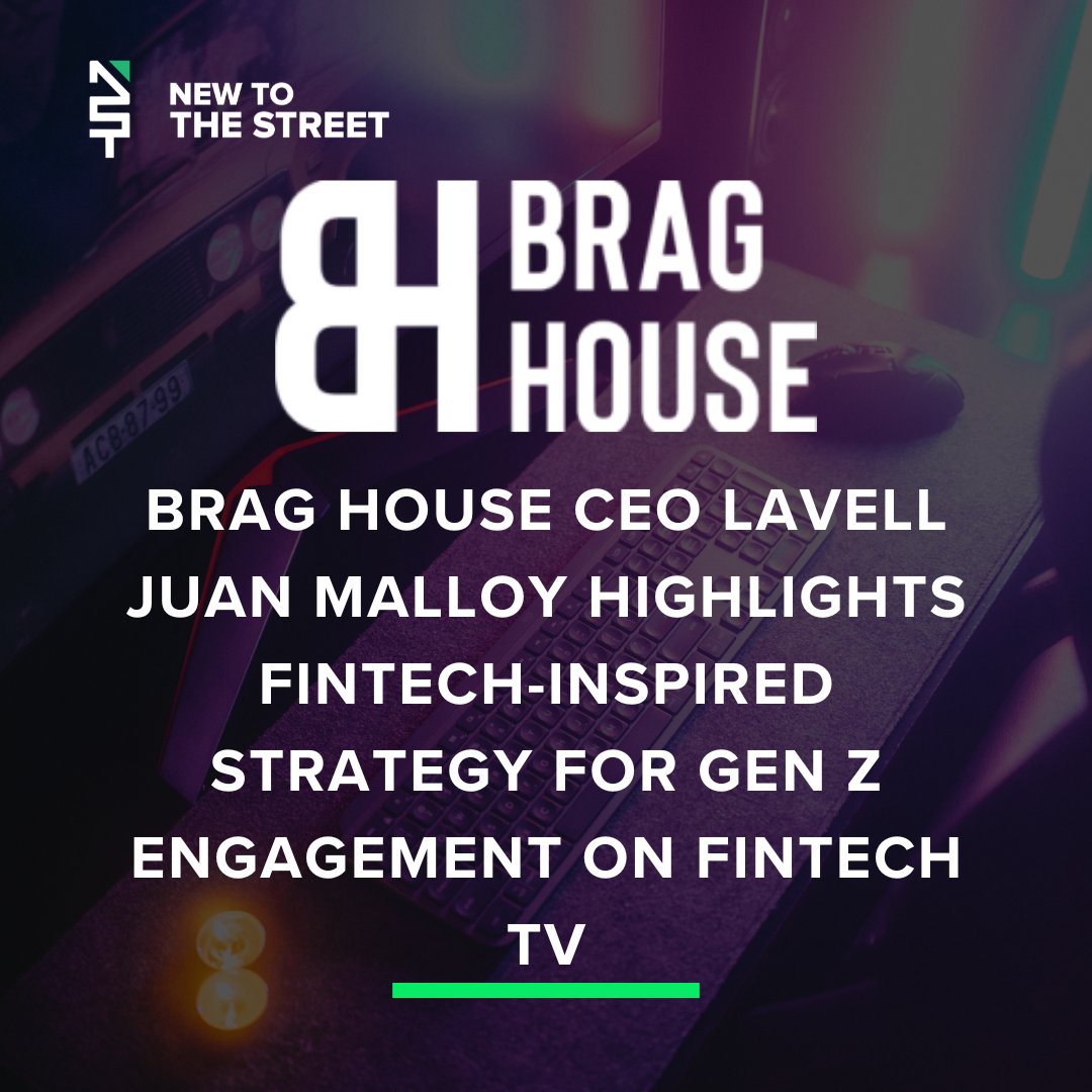 NewToTheStreet's tweet image. Brag House CEO Lavell Juan Malloy Shares Fintech-Inspired Strategy for Gen Z Engagement!🎮💡
Lavell Juan Malloy, CEO of @BragHouse , sat down with Fintech TV to discuss how the company is merging gaming, fintech, and social engagement to connect with Gen Z audiences in powerful…