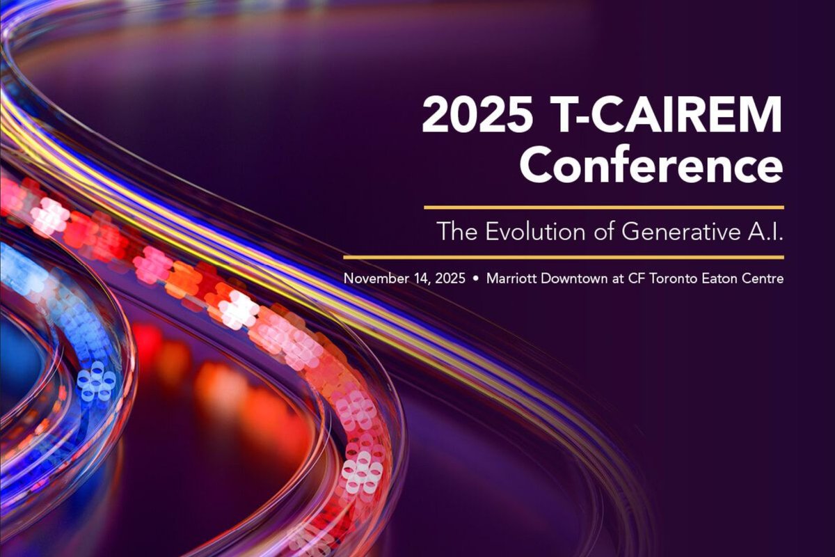 📣 Registration is OPEN for <a href="/UofT_TCAIREM/">Temerty Centre for AI in Medicine (T-CAIREM)</a>’s 2025 Conference!
🗓️ Nov 14 2025 in Toronto!
🎤 The Evolution of #GenerativeAI
💡 Panels, debates &amp; talks with leading #AI &amp; #medicine experts
🔗 ow.ly/I7bO50WS6RC

#AIinMedicine #AI #HealthAI #MedTech #AIinHealthcare