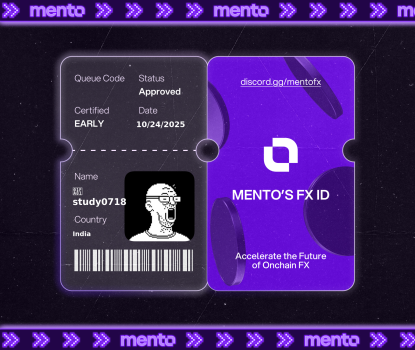 I’m now verified early to the global onchain FX layer, with my Mento FX ID.

The future of money runs here w/ <a href="/MentoLabs/">Mento (fx/acc)</a>

fx/acc 

discord.gg/mentofx