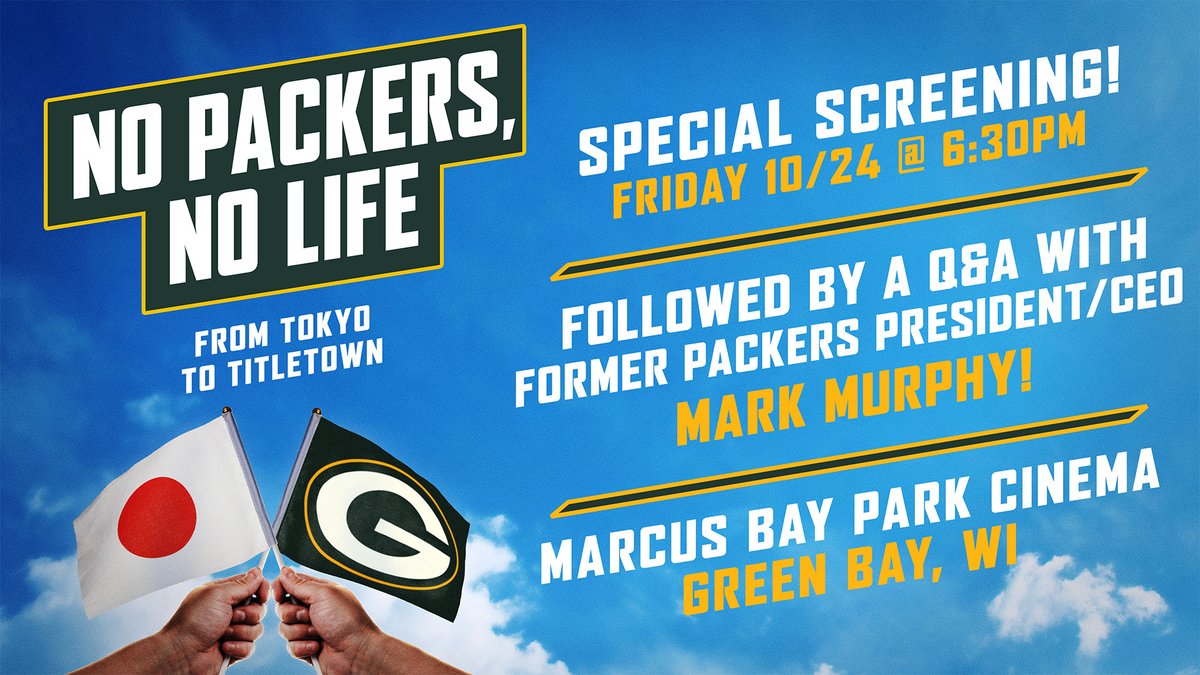 seanhanish's tweet image. So grateful that former Packers&apos; President/CEO Mark Murphy will be doing a Q&amp;amp;A after the 6:30pm screening of @nopackersnolife at Marcus Bay Park cinema in Green Bay TONIGHT! Join us! Here&apos;s the link for tickets: marcustheatres.com/movies/no-pack…