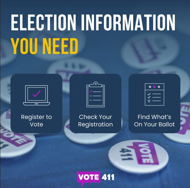 Don’t let your ballot spook you this year!
Head to Vote411.org to learn what’s on your ballot.

Keep the scares for the trick-or-treaters:
help your team and community head to the polls informed and #VoteReady