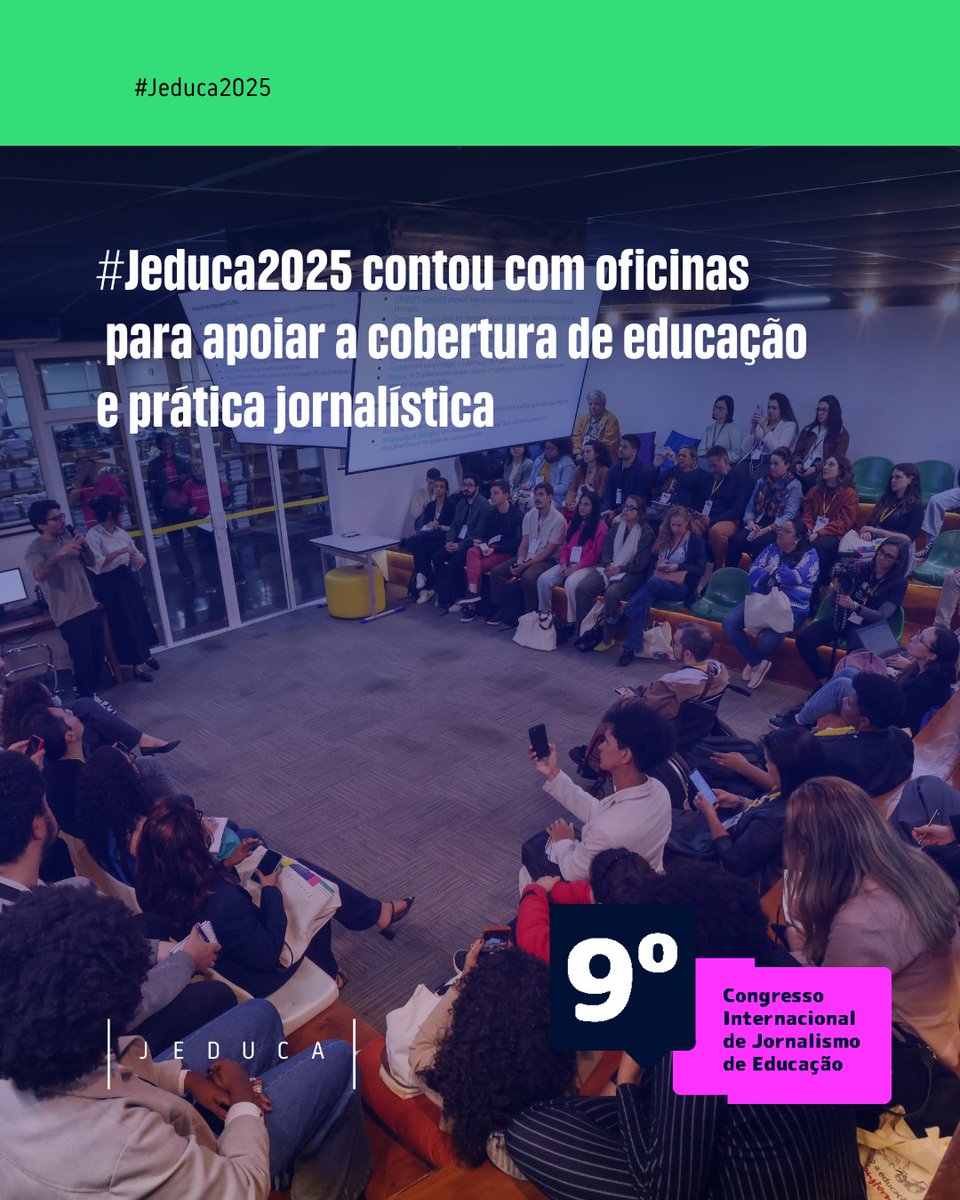 JeducaEduca's tweet image. 💡 A IA no jornalismo, como usar dados sobre alfabetismo funcional nas reportagens e a cobertura da educação indígena e quilombola foram alguns dos temas das oficinas do 9º Congresso Internacional de Jornalismo de Educação da Jeduca, realizado nos dias 25 e 26 de agosto.
