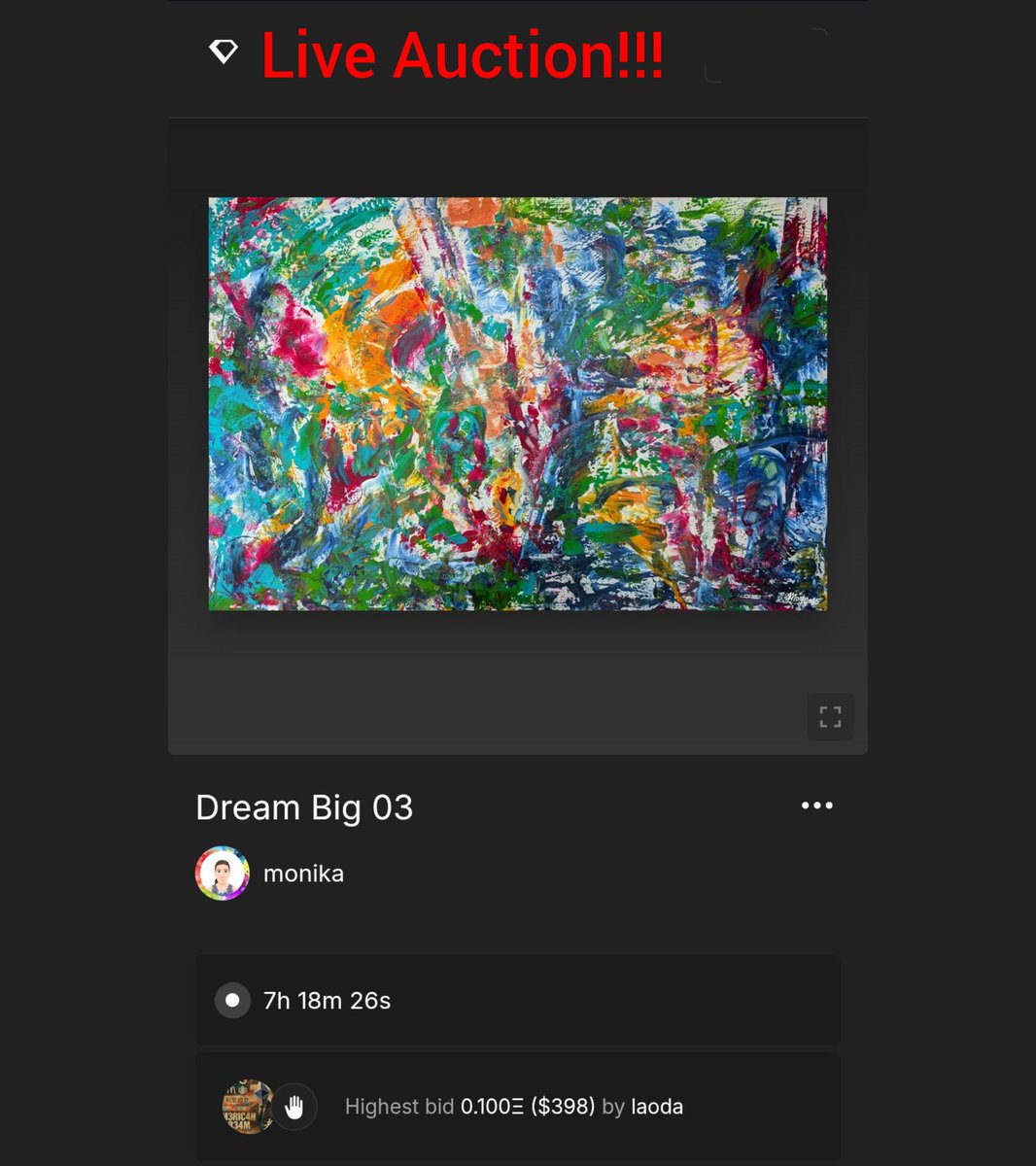 Good night, sexy people in NFTs 💜

I'll go to sleep in a bit, and this auction will run another 7 hours.
Highest bidder is <a href="/WhiteGrape19/">老大</a> 🙏🏼