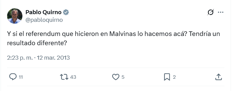 escriba's tweet photo. ¿El designado canciller argentino pensaba que los argentinos querríamos ser británicos? https://t.co/bfu0jmNImb